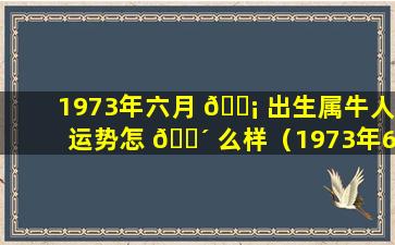 1973年六月 🐡 出生属牛人运势怎 🌴 么样（1973年6月属牛人2021年运势运程）